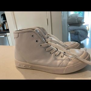 Rag and Bone white leather high tops size 7 genuine leather. some wear